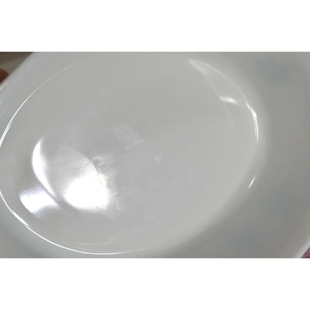 VTG Pyrex Turquoise On White Snowflake Covered Casserole w/ Lid, #045, 2 1/2 Qt